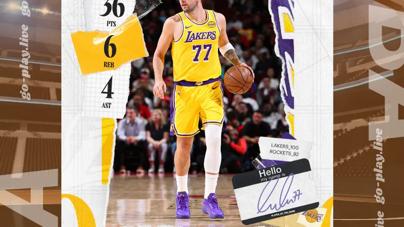 NBA｜東契奇36分接管戰局！湖人逆轉火箭豪取6連勝